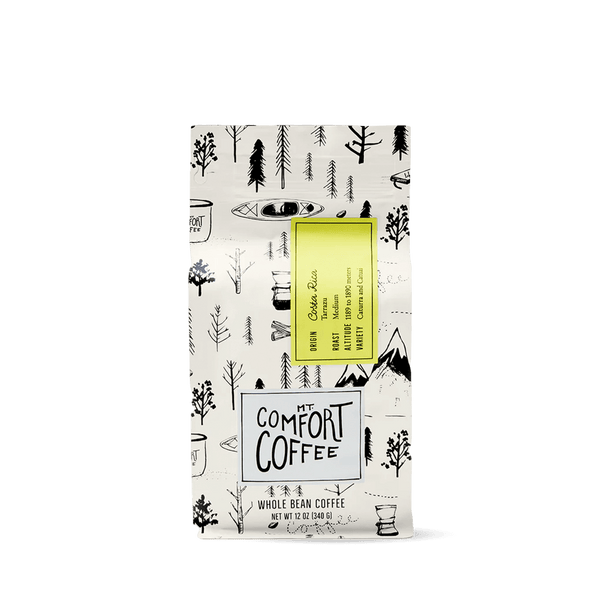 Medium Roast Costa Rican Coffee by Mt. Comfort - Single Origin, Whole Bean Coffee - 12oz Package
