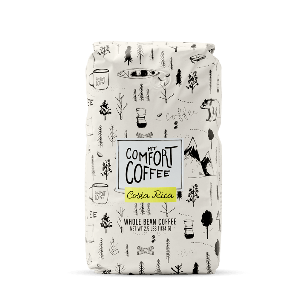 Mt. Comfort - Costa Rican High Quality Coffee Beans - 2.5lb Whole Beans Bulk Bag