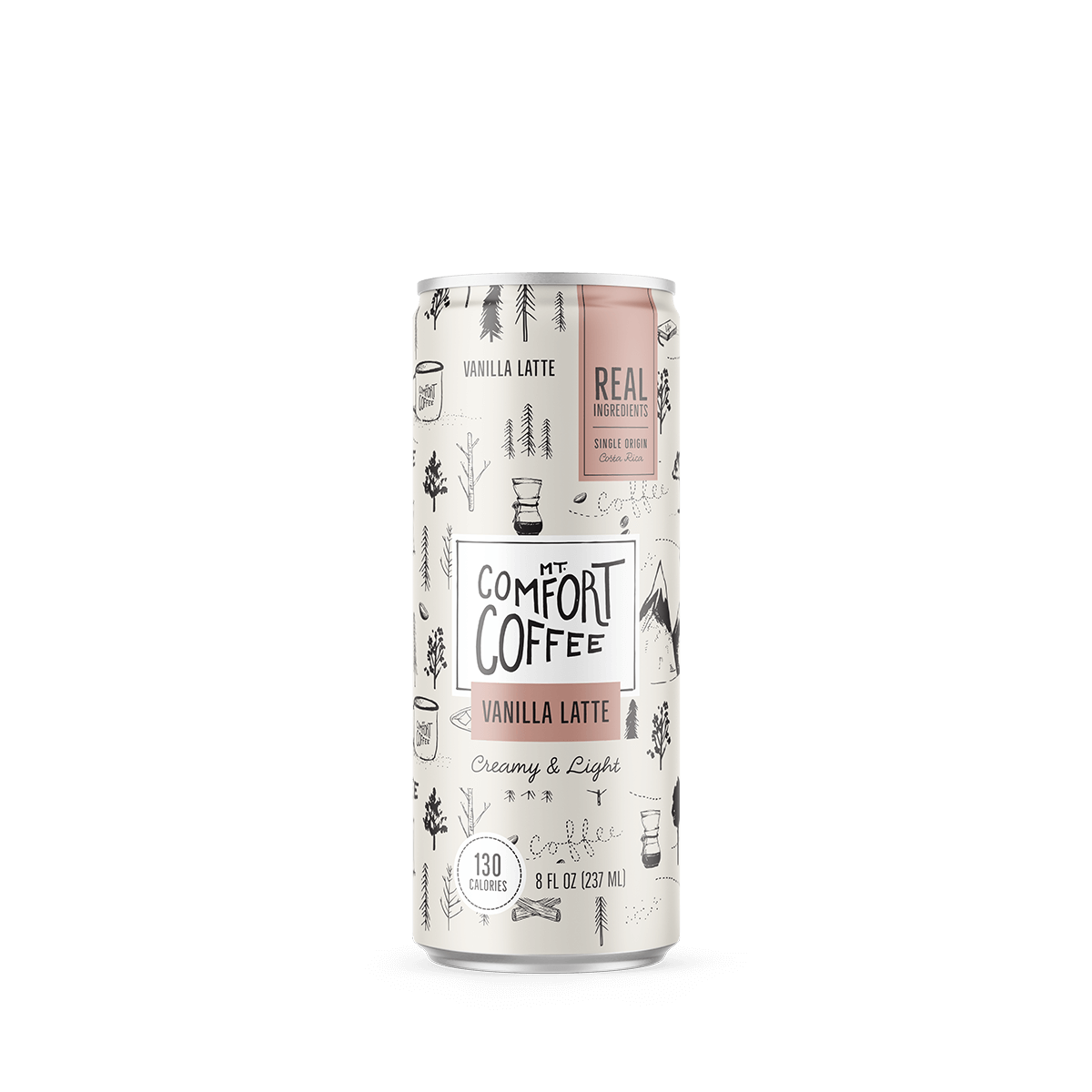 Mt Comfort Canned Latte Vanilla Flavor with Low Sugar