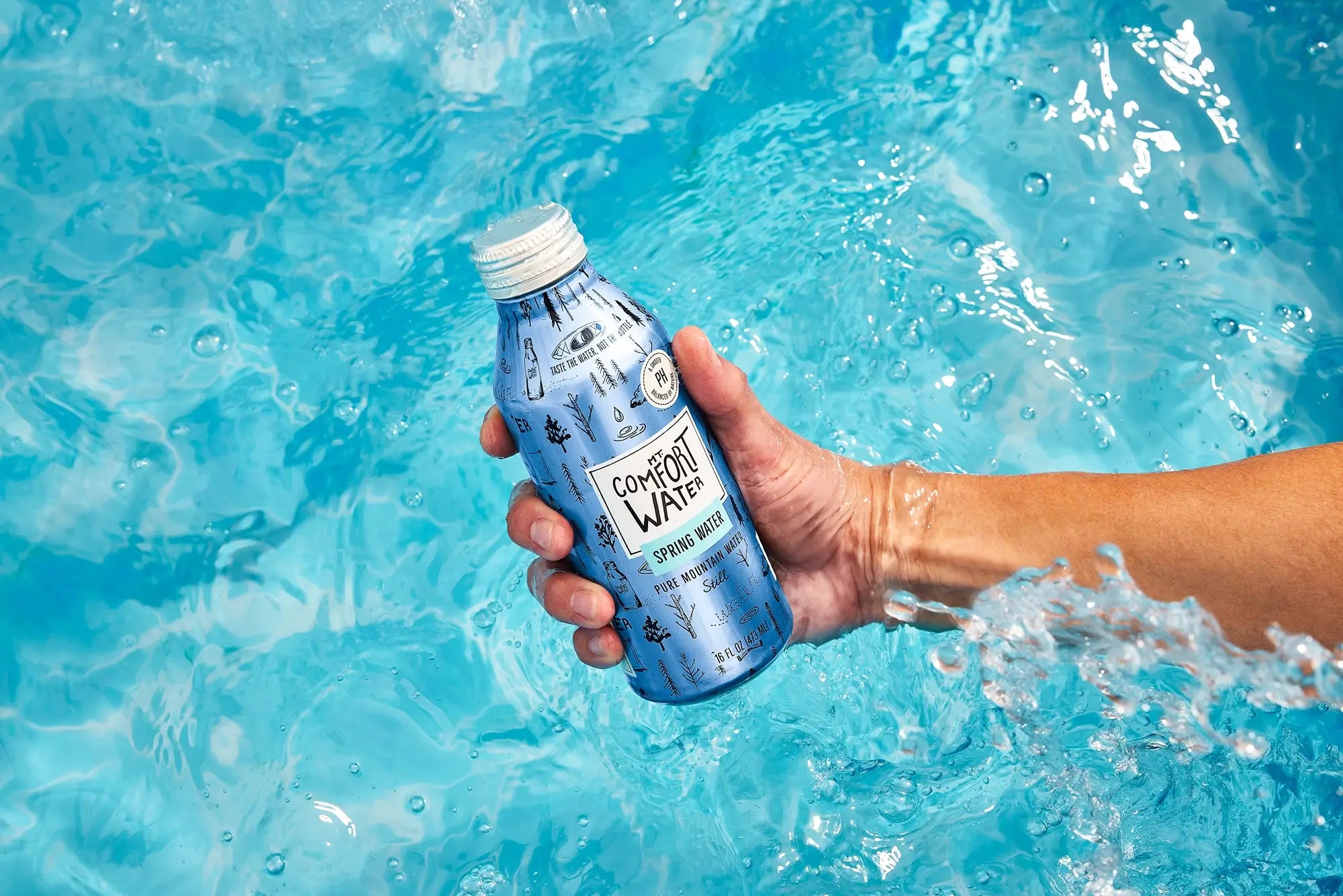 Mt Comfort Aluminum Bottled Water