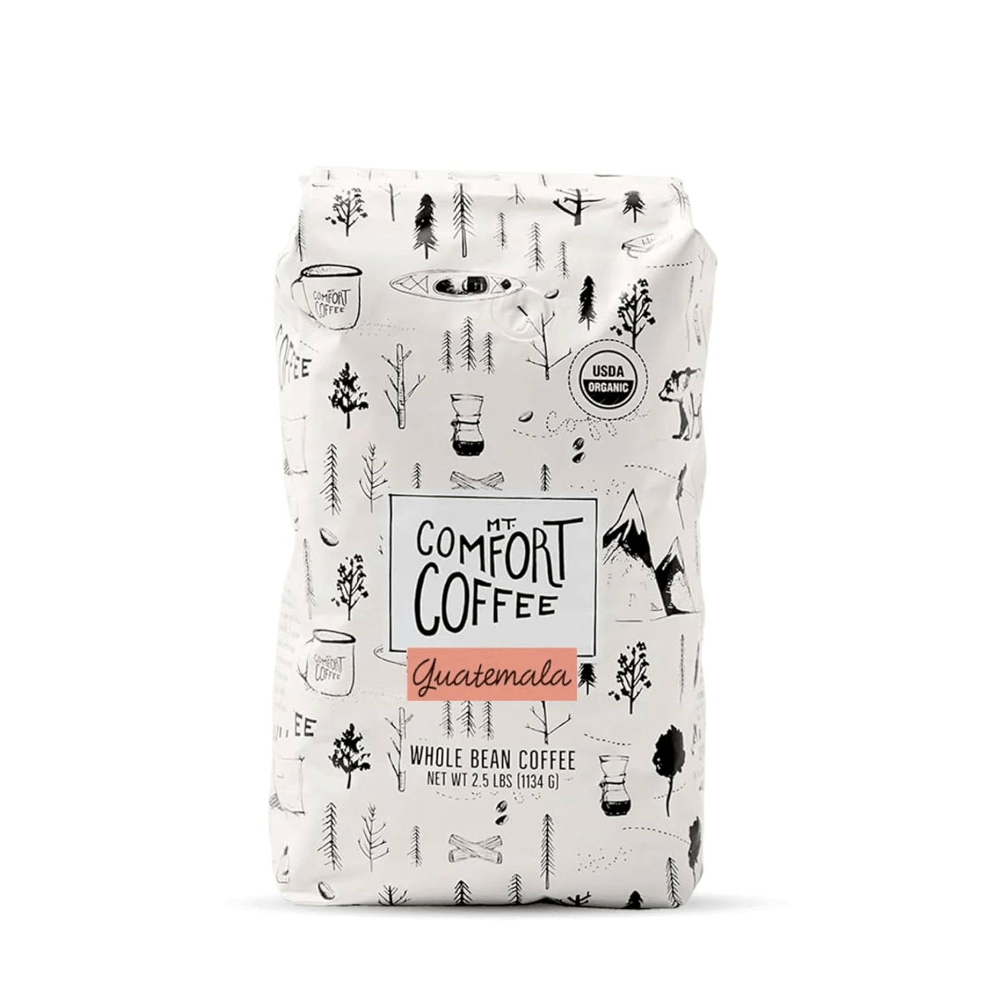 Bag of Mt Comfort Coffee 2.5lb bulk coffee beans Guatemala whole bean