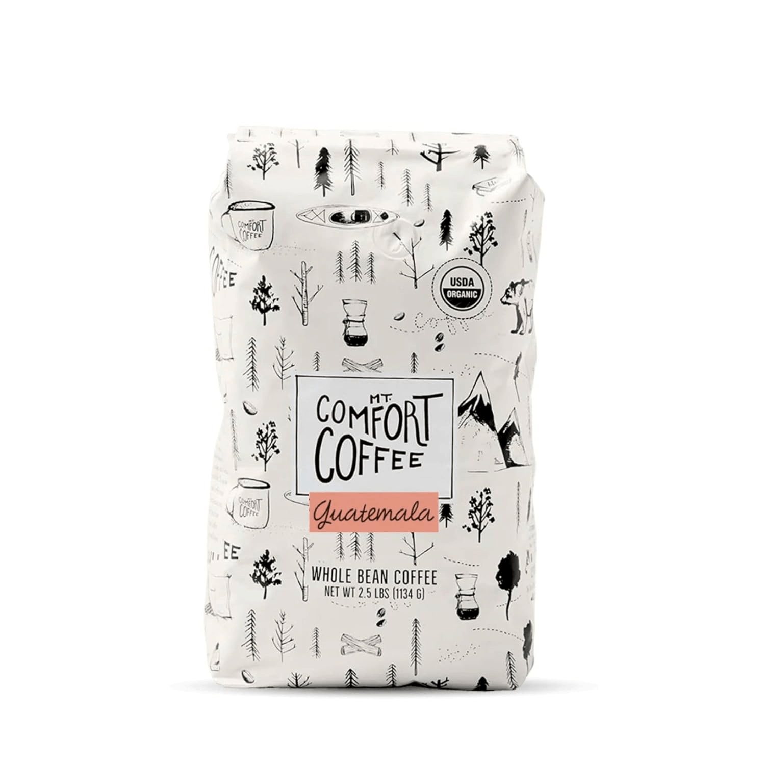 Bag of Mt Comfort Coffee 2.5lb bulk coffee beans Guatemala whole bean