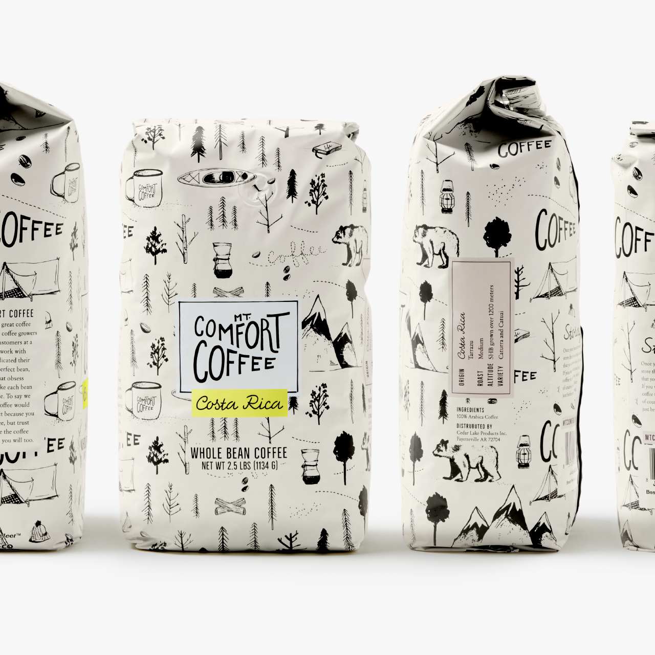 Mt. Comfort - Costa Rican High Quality Coffee Beans - 2.5lb Whole Beans Bulk Bag