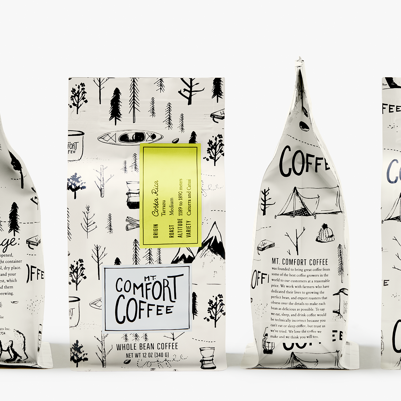 Medium Roast Costa Rican Coffee by Mt. Comfort - Single Origin, Whole Bean Coffee - 12oz Package