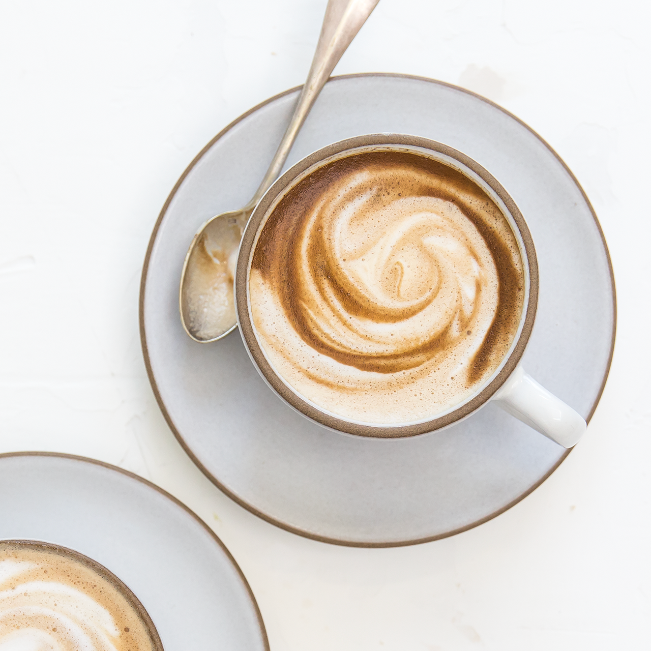 Latte made with best espresso bean blend from mt. comfort coffee